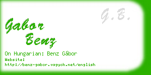gabor benz business card